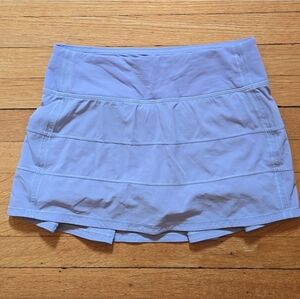 Lululemon, Pace Rival MR Skirt, 3.5" Liner, Blue Chambray, EUC, Size 2 Reg